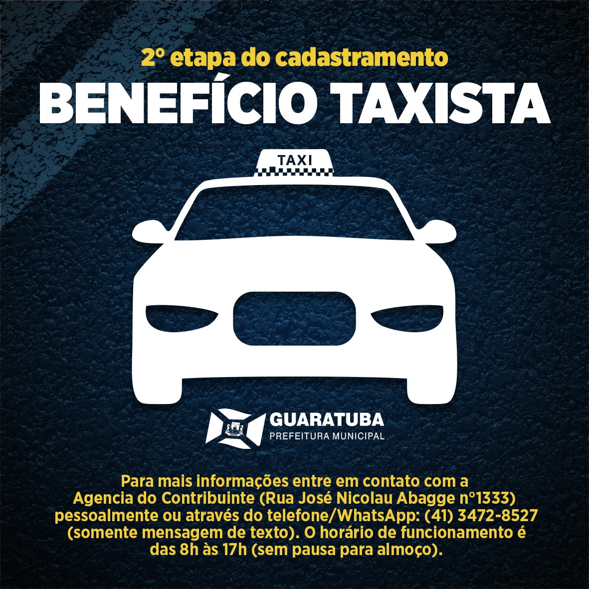 Benefício Taxista será disponibilizado a partir de 16 de agosto