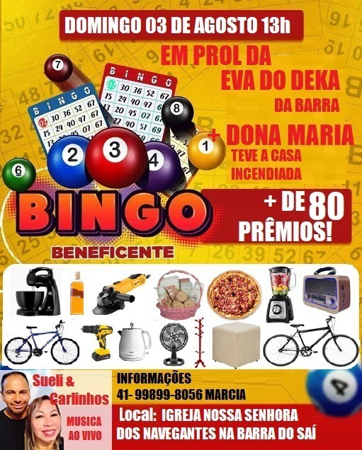​Bingo Solidario neste domingo na Barra do Sai em Guaratuba
