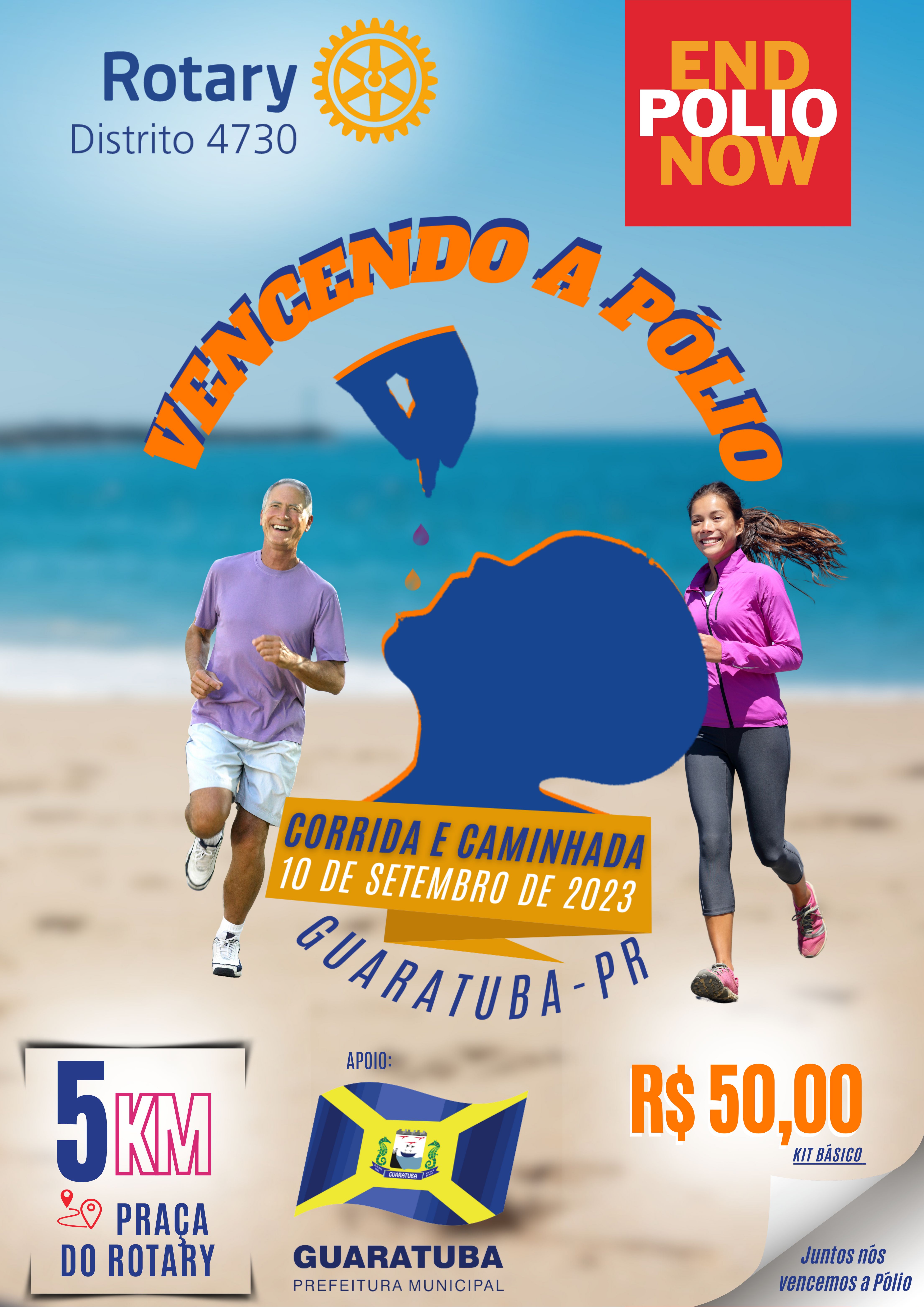O Rotary realiza a 1ª Corrida "Vencendo a Pólio" para arrecadar fundos na luta contra a paralisia infantil