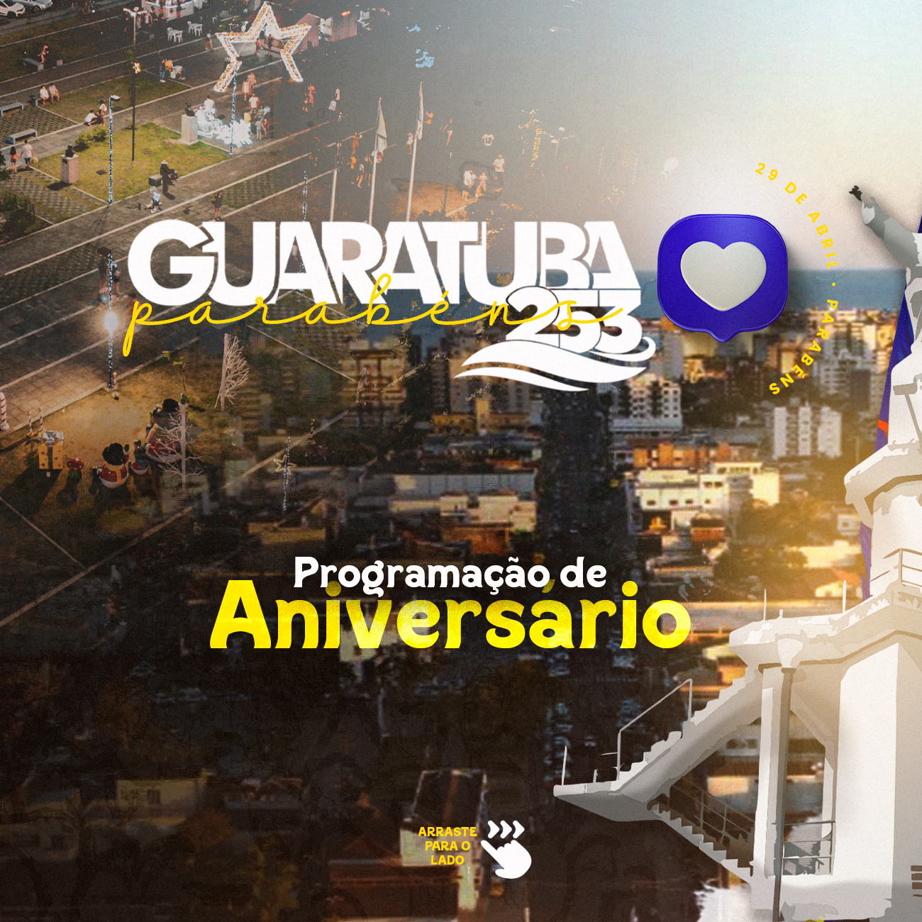 253 anos de Guaratuba! Preparamos uma programação especial para comemorar este marco na história da nossa cidade
