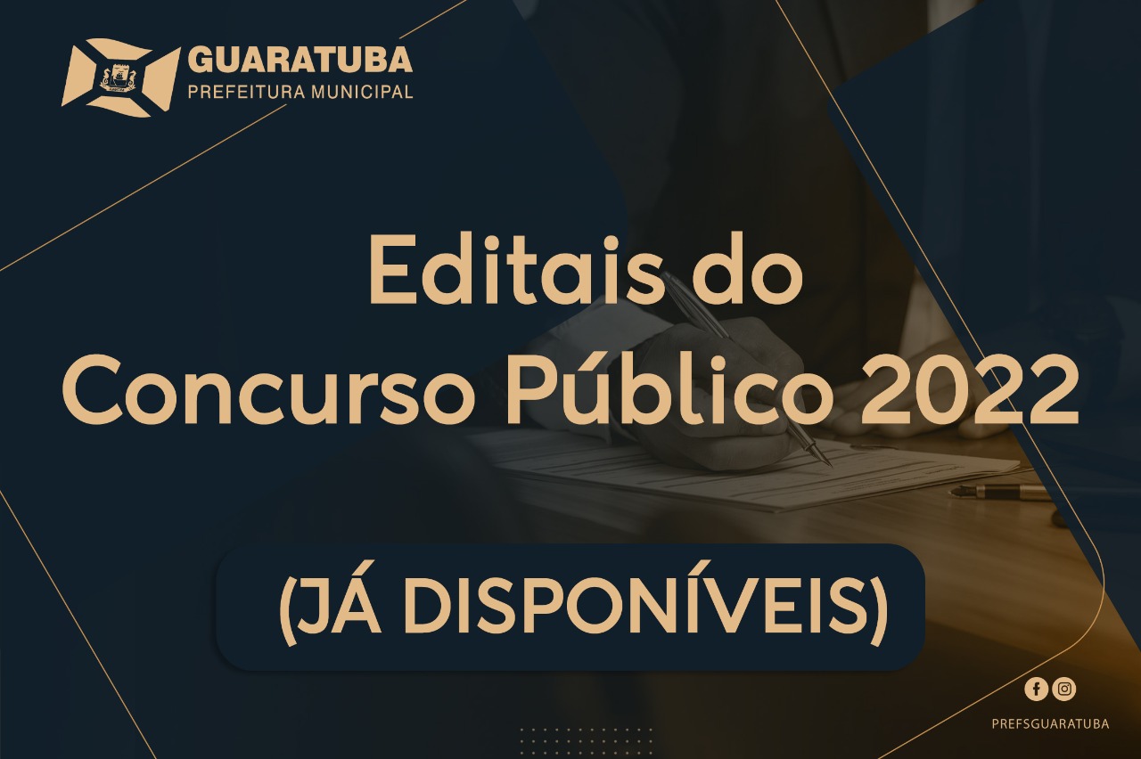Prefeitura publica editais do concurso público de Guaratuba 2022